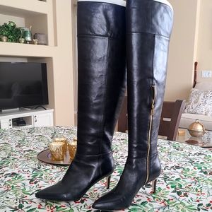 Over the knee leather boots. Very lightly worn.